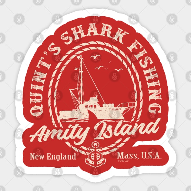 Quint's Shark Fishing (Universal © UCS LLC) Sticker by Alema Art